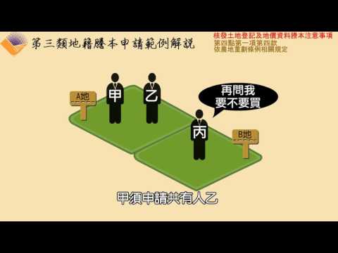 第三類謄本申請範例解說影片-【第4點第1項第4款】依農地重劃條例（優先承買之通知）相關規定[影音封面圖]