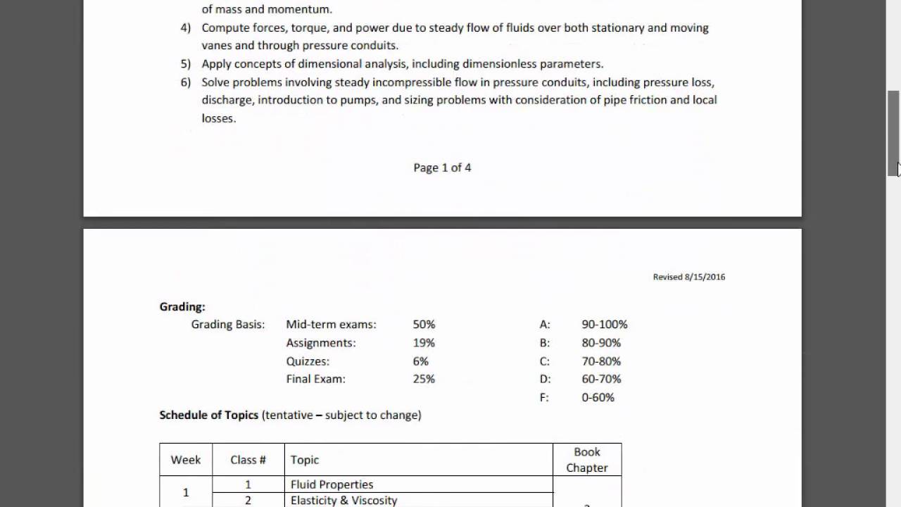ENGR 318 - Class 1 (Fluid Properties) 23 Aug 2016
