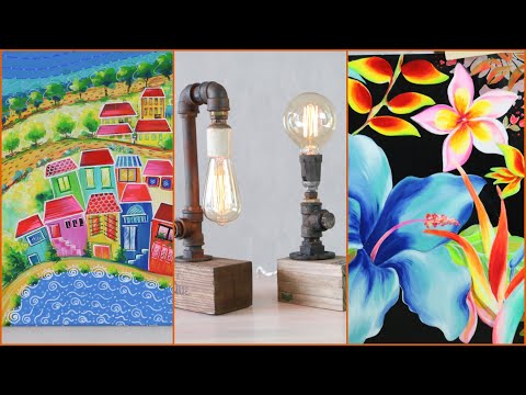 ManosalaObraTv 2019 Programa 96 - Pintar Cuadros - Flores  - Marcadores - Lampara estilo Industrial