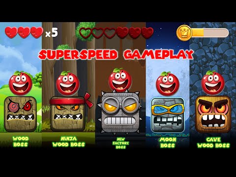 RED BALL 4: TOMATO BALL ALL LEVELS (15, 13, 45, 60, 75) ALL BOSSES BALL FRIENDS SUPERSPEED GAMEPLAY