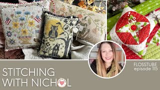 Trimmed & Finished! 3 Cross Stitch Pillows + What I’m Working On