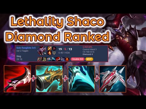 Lethality Shaco Carrying Diamond + Galio Penta [League of Legends] Full Gameplay - Infernal Shaco