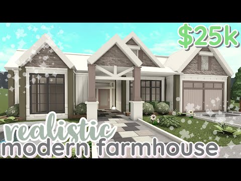 25k REALISTIC bloxburg modern farmhouse | house build | 1 story | *WITH VOICE*