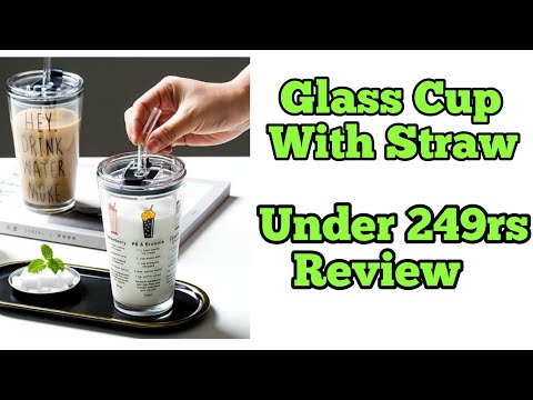Glass Tumbler with Lid and Straw