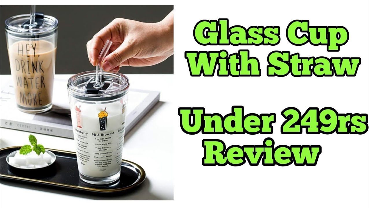 MISCIBLE Glass Tumbler with Lid and Silicon Straw Coffee Mug Tea Cup Travel Mug #shorts Coffee Mug