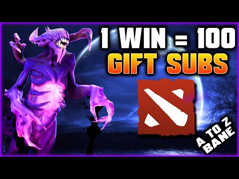 1 BANE WIN = 100 Gift Subs? Let's DO IT! - Grubby learns Dota 2 - A to Z Challenge - Bane