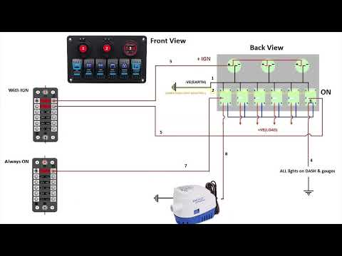 How to install a pre-wired panel switch on your boat ( Electronic wiring diagram )