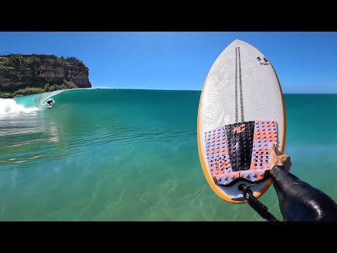 SURFING PERFECT LEFTS ON MY NEW BOARD! (RAW POV) *200K SUBS*