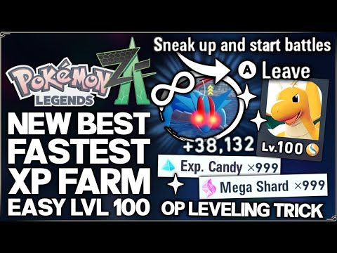 Pokemon Legends Z-A - New Easy FAST Level 100 Pokemon XP Trick - Best OP EXP Lvl Farm in Game Guide!