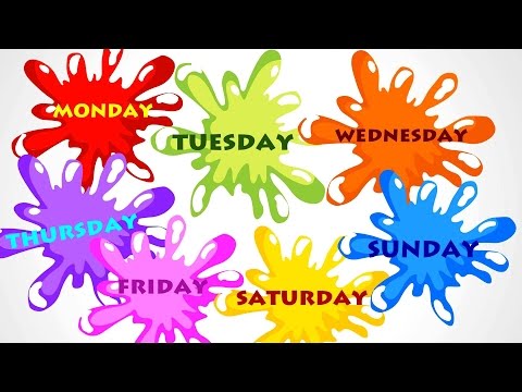 Days of the Week - Teach Weekday Names, Monday, Tuesday, ESL By HTBabyTV Video