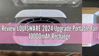 Review LOUISWARE 2024 Upgrade Portable Fan 10000mAh Rechargeable Portable Waist Clip Fan 15500RPM Ne