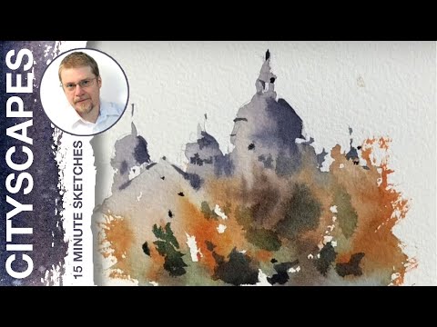 #112 Outdoor Sketching: Collège Sainte-Anne, Lachine, QC (Plein Air Watercolor Cityscape Tutorial)