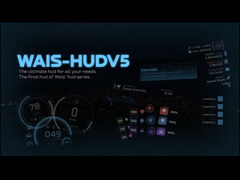 Wais-hudv5 | Advanced modern hud | Change Options | Save Options [ FIVEM ]