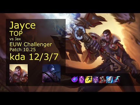Jayce vs Jax Top - EUW Challenger 12/3/7 Patch 10.25 Gameplay