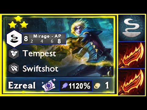What about 8 Mirage Spellsword Ezreal 3 Star with 1120 % AP | TFT SET 7.5 Dragonlands