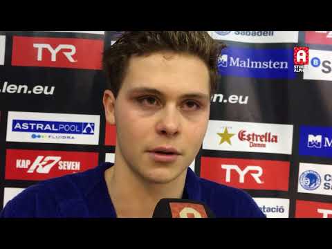 Interview Tim de Mey na Champions League-wedstrijd CN Sabadell - AZC Alphen