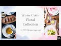 BZYOO BPA-Free Dishwasher Safe 100% Melamine Plate & Bowl 12 PCS Dinnerware set Water Color Floral