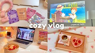 °.𐙚⋆Cozy night vlog🌙 relaxing & aesthetic🎀 self care, yummy food, shopping 🛍️ft. Aurzen projector📽️