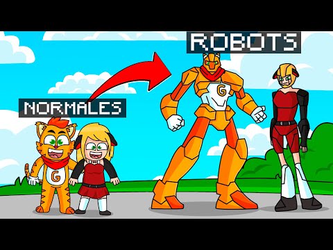 ¡MINECRAFT PERO NOS CONVERTIMOS EN ROBOTS! 😱 🤖 | SRGATO X FLOR SON SUPER ROBOTS