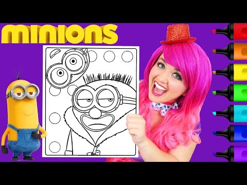 Coloring Minions Bob & Jerry Clown Coloring Page Prismacolor Colored Paint Markers | KiMMi THE CLOWN Video