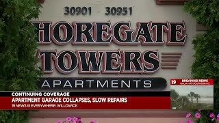 Willowick apartment garage slowly being repaired after collapse.