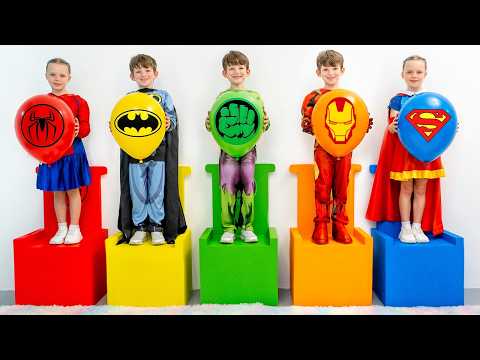 Superhero HIDE AND SEEK 🙈 Spider-Girl, Batman, Hulk, Iron Man & Supergirl COLOR ROOMS