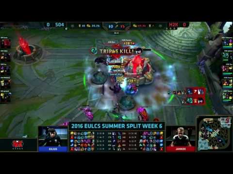 S04 vs H2K | Jankos Quadra Kill | EU Summer LCS 2016 | League of Legends