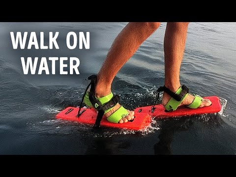 Part of a video titled Engineers Built Shoes That Actually Let You Walk on Water - YouTube