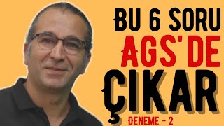 AGS - EĞİTİM BİLİMLERİ - GELİŞİM VE ÖĞRENME DENEMESİ (6 SORU)