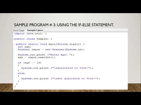 Java Decision Structure Sample Programs Part 1