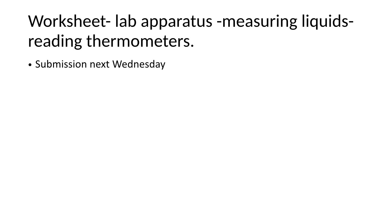 Worksheet - Lab Apparatus