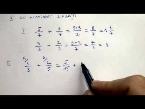 Adunarea si Scaderea Fractiilor ordinare.