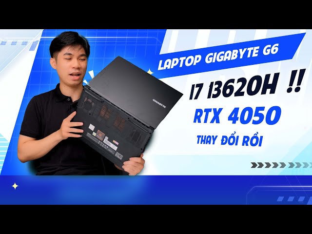 Laptop Gigabyte G6 MF-H2VN854KH (Core i7-13620H | 16GB | 1TB | RTX 4050 6GB | 16inch FHD+ 165Hz | Win 11 | Đen)