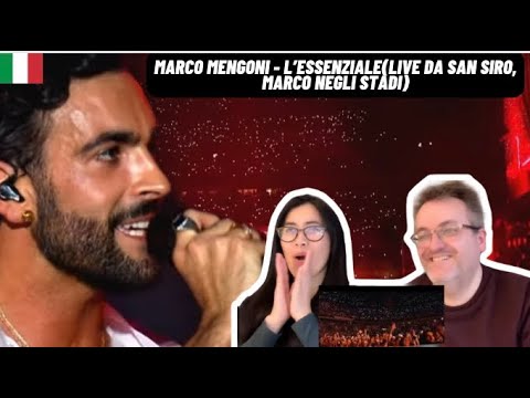 Marco Mengoni - L’Essenziale (Live da San Siro, Marco Negli Stadi) | 🇩🇰 REACTION