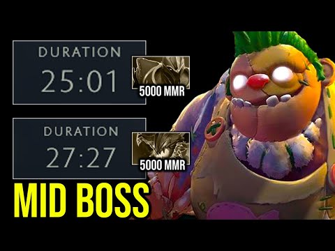 PUDGE MID BOSS!!! This is how he won 60MMR in just 50Minutes 100% Mid Destroyed