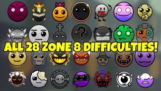 How to get ALL 28 NEW DIFFICULTIES in ZONE 8 in Find the Geometry Dash Difficulties! [336] - Roblox