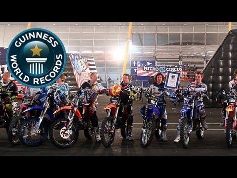 Nitro Circus Break World Record for Most Simultaneous Backflips - Guinness World Records
