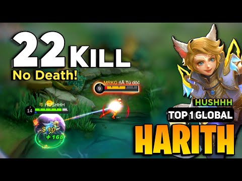 22 KILL 0 DEATH! Harith Best Build 2023 [ Harith Gameplay Top 1 Global ] By HUSHHH - Mobile Legends
