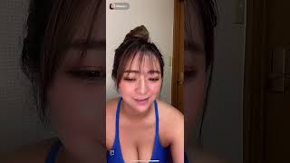 谷間丸見えジム着で【TikTokライブ】ムチムチ巨乳グラビアアイドル／Rena