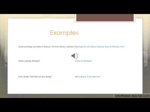 to learn Italian for beginners 2: Introduce yourself