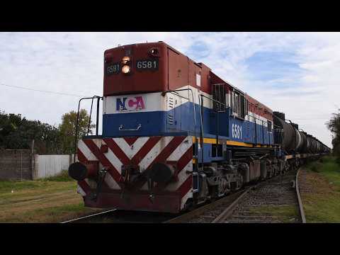[4K] Variado y colorido tren cargado de NCA con la EMD GR-12W 6581 pasando por Marcos Juárez!!!!!!