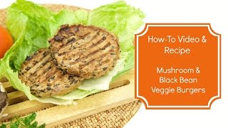 Mushroom & Black Bean Veggie Burger Made in Burger Grill