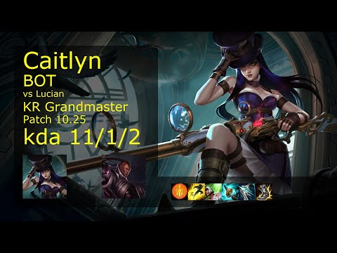 Caitlyn ADC & Thresh vs Lucian & Lulu - KR Grandmaster 11/1/2 Patch 10.25 // [롤] 케이틀린 vs 루시안