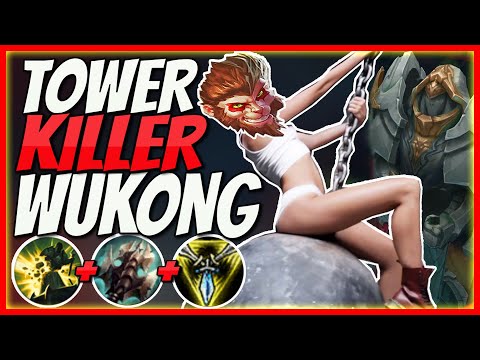 TOWER KILLER WUKONG | WIN GAMES EASY BY MELTING DOWN TURRETS - League of Legends