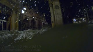 Venice drowns, 2019: record floods, rising sea levels, high tides and climate change - stock footage