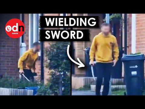 Hainault Stabbings: Terrifying Footage Shows Man Wielding SWORD in Residential Area