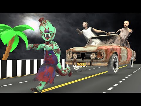Grandpa and Granny vs Zombie Granny and Ice Scream in Real Life Funny Animation