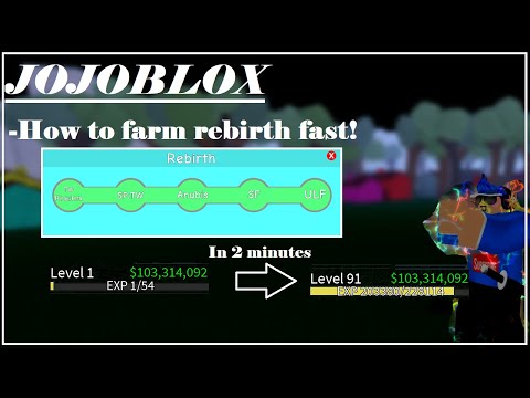 JojoBlox How to farm rebirth fast! | Jojo Blox guide | Roblox