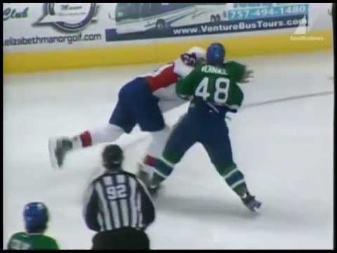 Hockey Fight: Troy Bodie vs Mike Vernace
