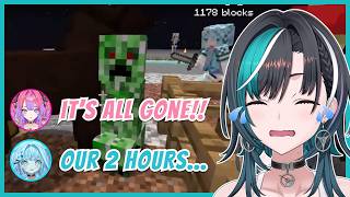 Creepers Ruined Their 2 Hours of Minecraft Progress 【 Rindo Chihaya | Mizumiya Su | Kikirara Vivi 】